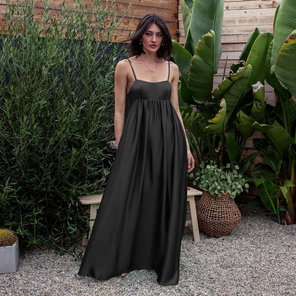 Fame and Partners Rocco Dress in Matte Satin Black
